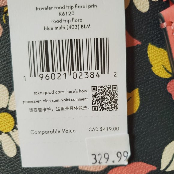 New Kate Spade Traveler Road Trip Floral Print Crossbody Blue Multi - Picture 2 of 5